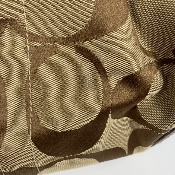 COACH CC Logo Jacquard Leather Trim Ergo Kisslock Shoulder Bag 12232 NO TAG - Picture 14 of 14